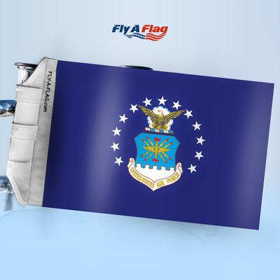 United States Air Force Flag, 12 by 18 inch double-sided flag with Velcro straps