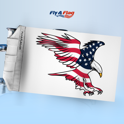 Bald Eagle Flag, 12 by 18 inch double-sided flag with Velcro straps