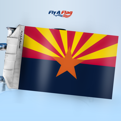 Arizona State Flag, 12 by 18 inch double-sided flag with Velcro straps