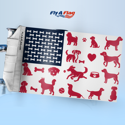 Dog Lover Flag, 12 by 18 inch double-sided flag with Velcro straps