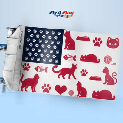 Cat Lover Flag, 12 by 18 inch double-sided flag with Velcro straps