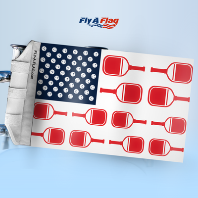 Pickleball is Life Flag, 12 by 18 inch double-sided flag with Velcro straps