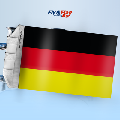 German Flag, 12 by 18 inch double-sided flag with Velcro straps