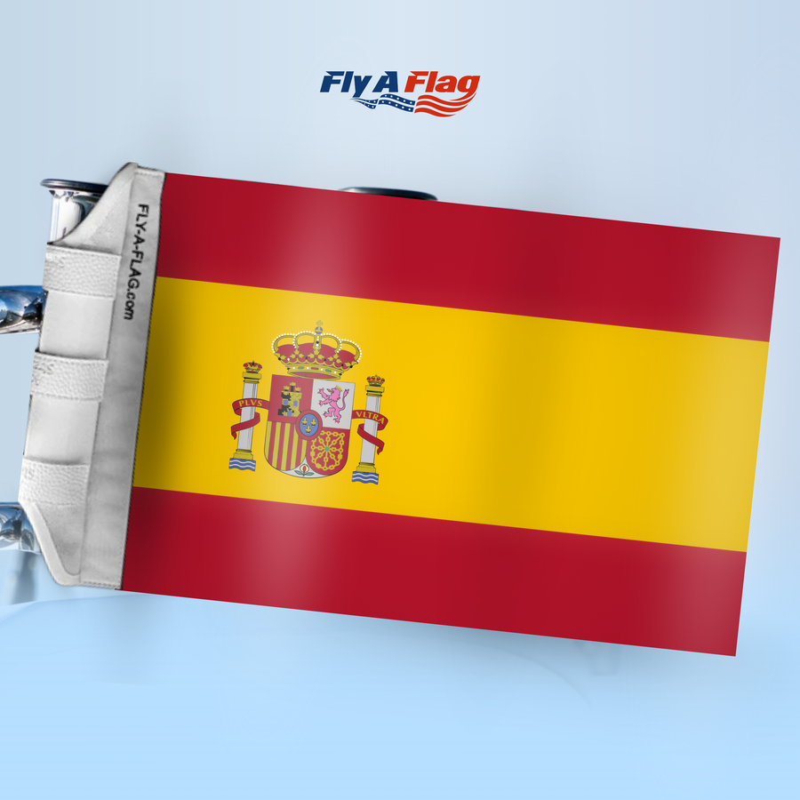Spanish Flag, 12 by 18 inch double-sided flag with Velcro straps