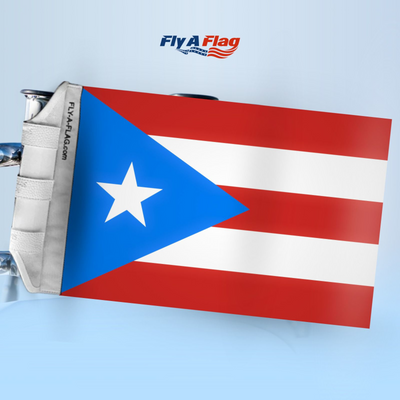 Original 1985 Revolutionary Puerto Rican Flag, 12 by 18 inch double-sided flag with Velcro straps