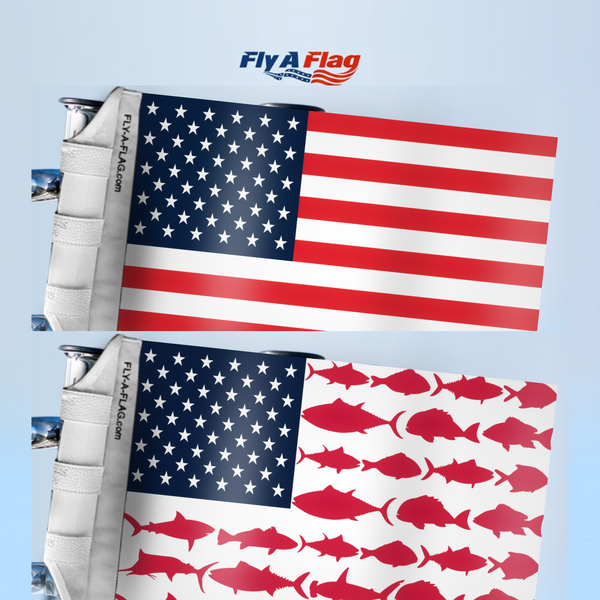 American Flag + Red, White & Fish Flag Bundle