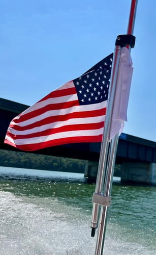 American flag on a son-in-law's boat, from Cathy S.'s review