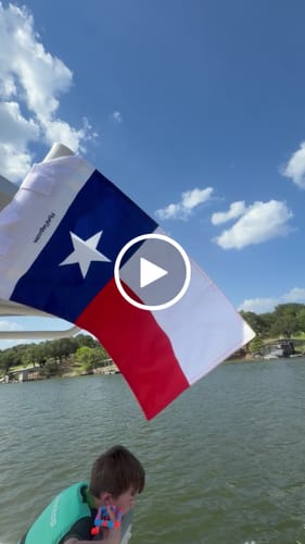 Customer video review of Thin Red Line Flag (Firefighter Flag) and Texas flag on a boat.